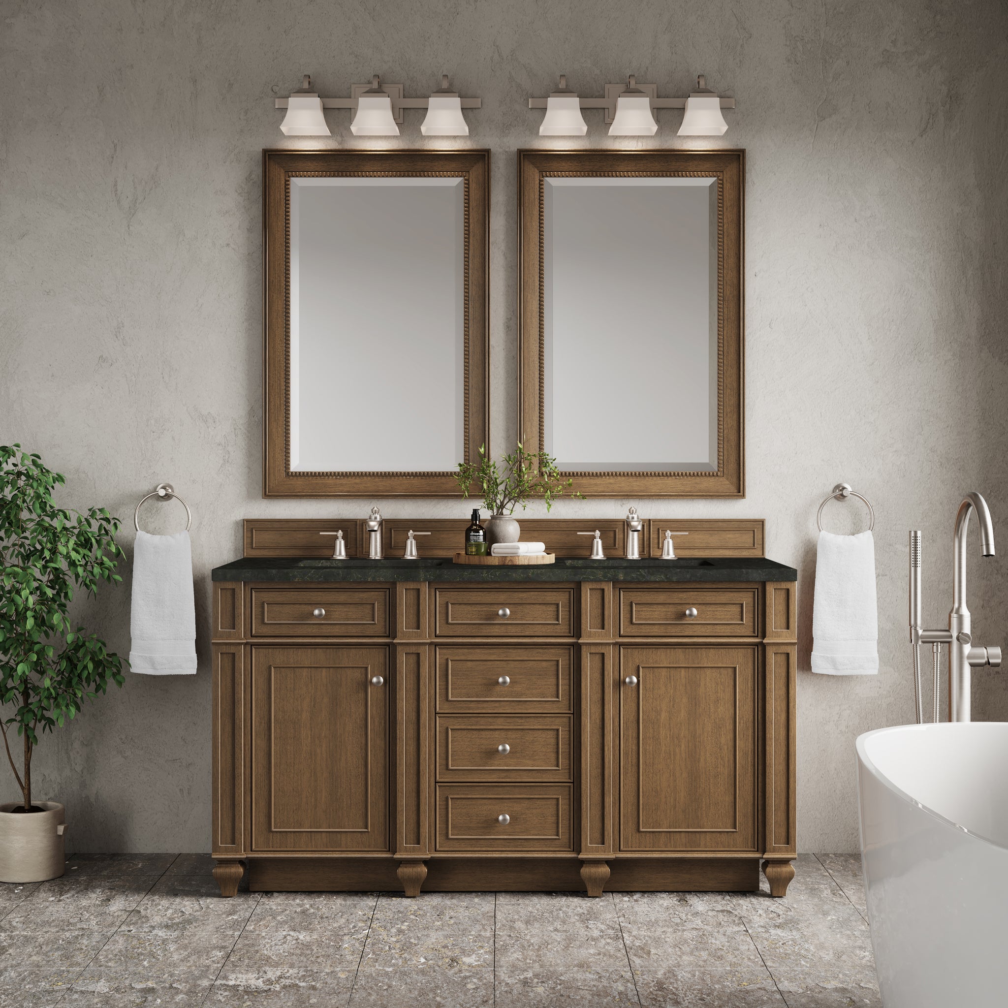 James Martin Bristol 60" Double Bathroom Vanity, Saddle Brown, view 32