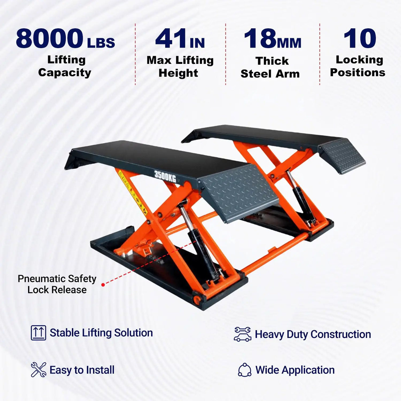 Katool KT-X80 8,000 Lbs Mid Rise Scissor Lift by Chery Industrial