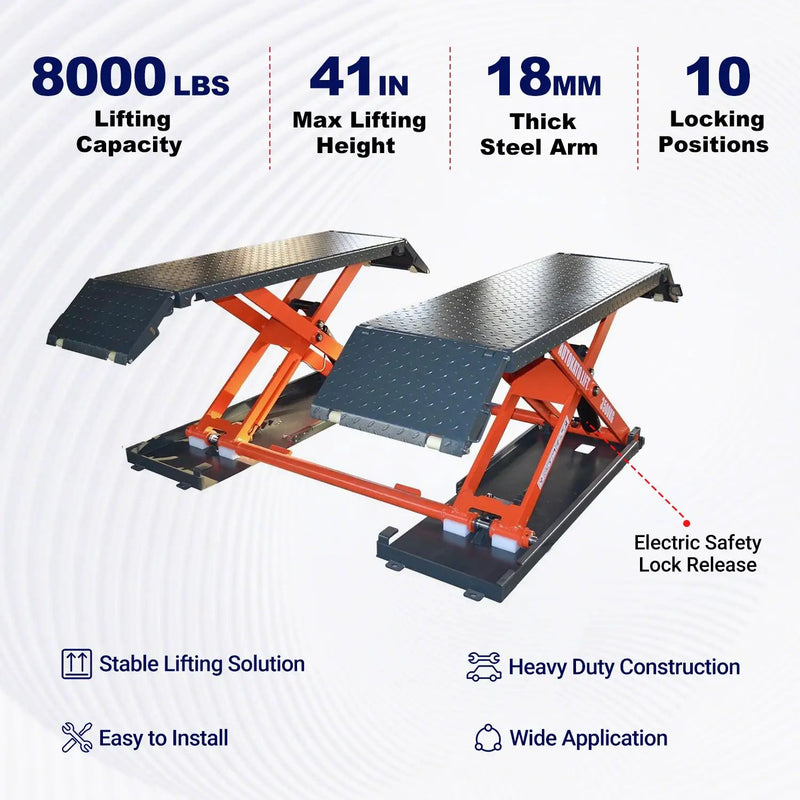Katool KT-X85 8,000 Lbs Mid Rise Scissor Lift by Chery Industrial