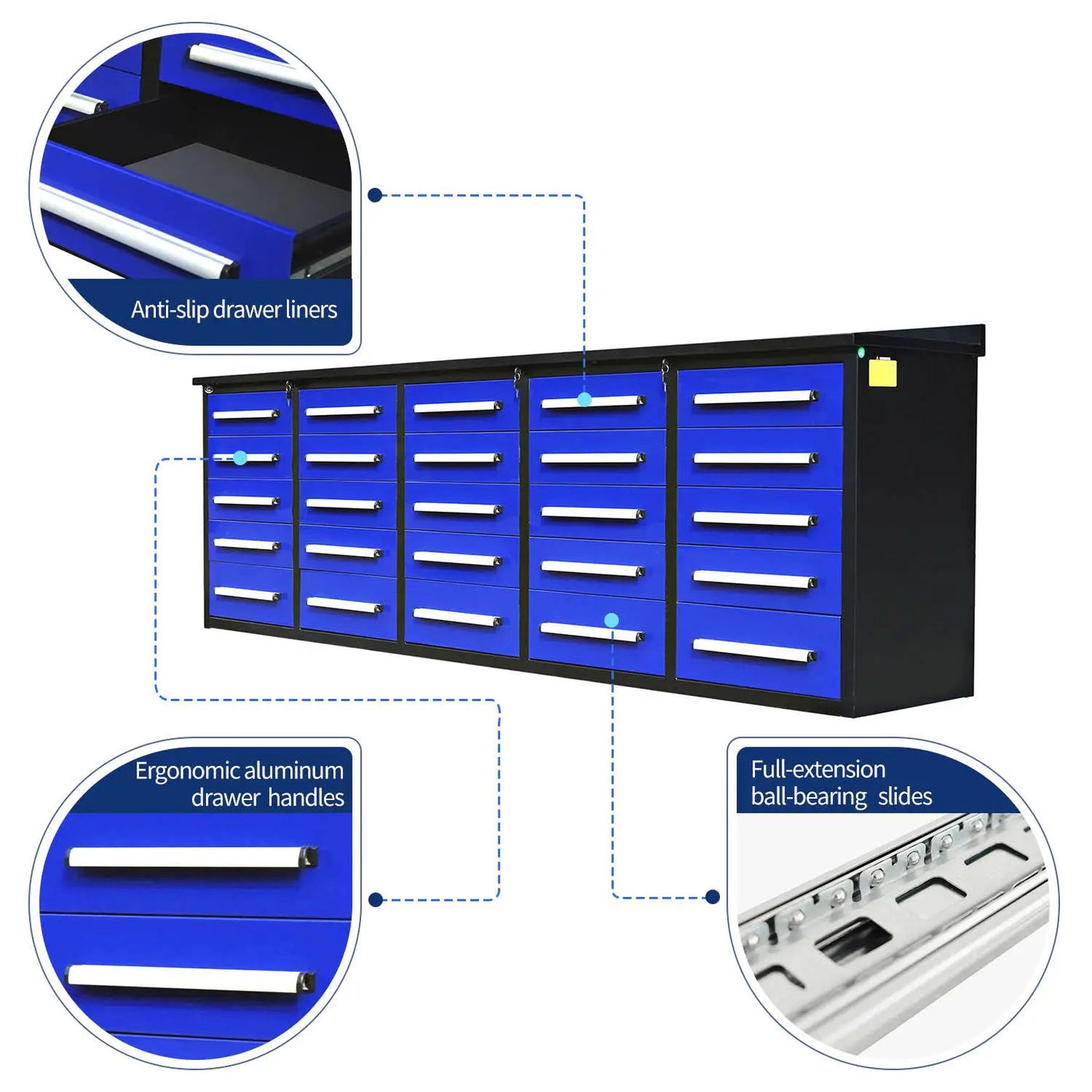 10 ft Heavy Duty Workbench with 25 Drawers by Chery Industrial