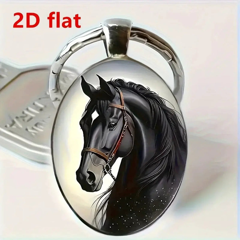 Keychain - Faux Gemstone Glass Horse by House Of Avana