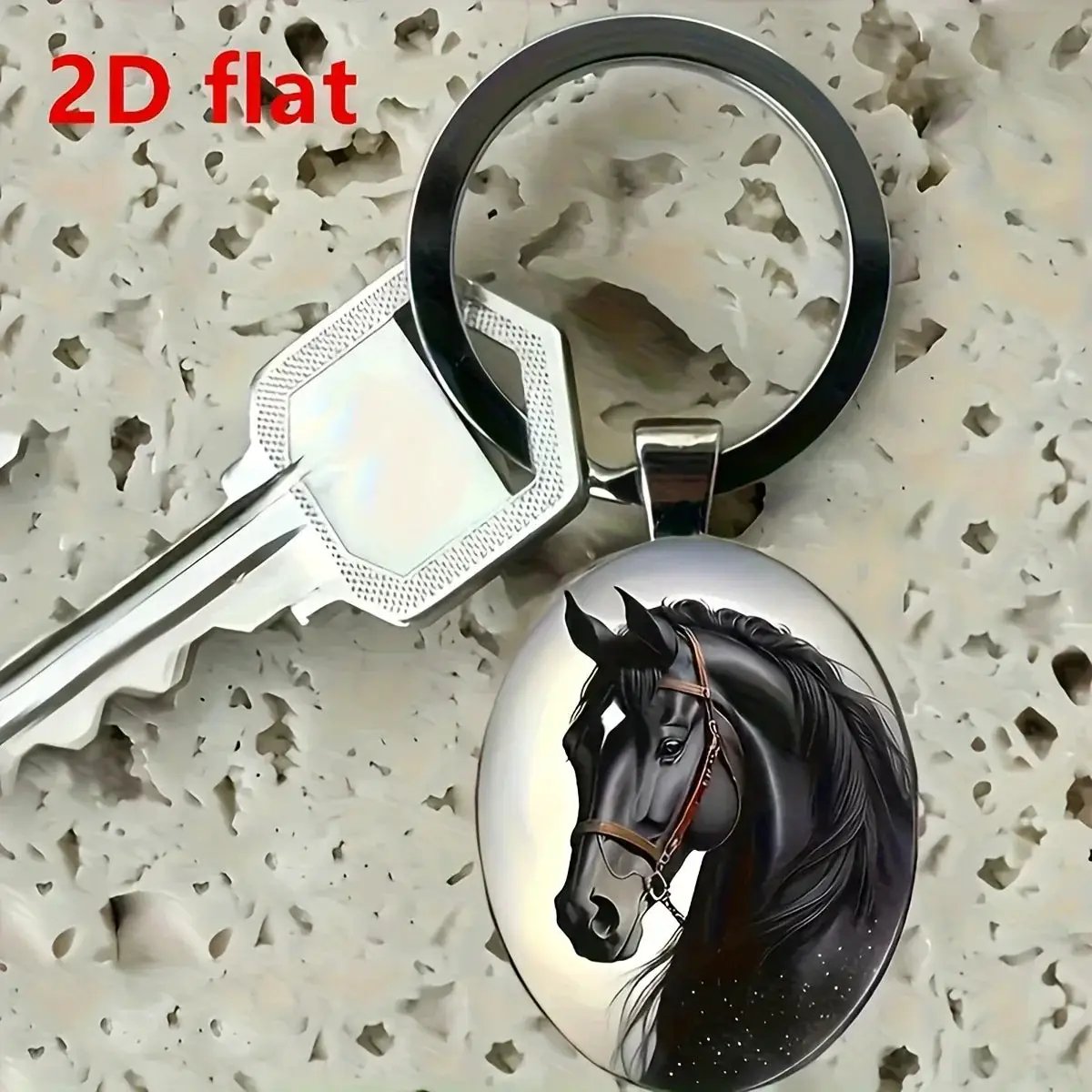 Keychain - Faux Gemstone Glass Horse by House Of Avana