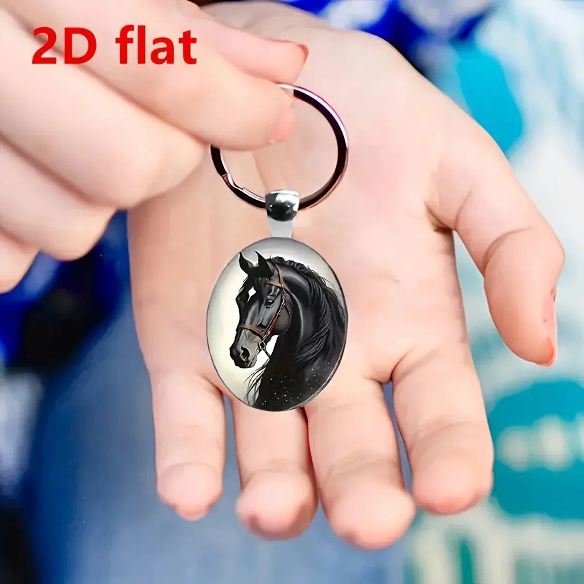 Keychain - Faux Gemstone Glass Horse by House Of Avana