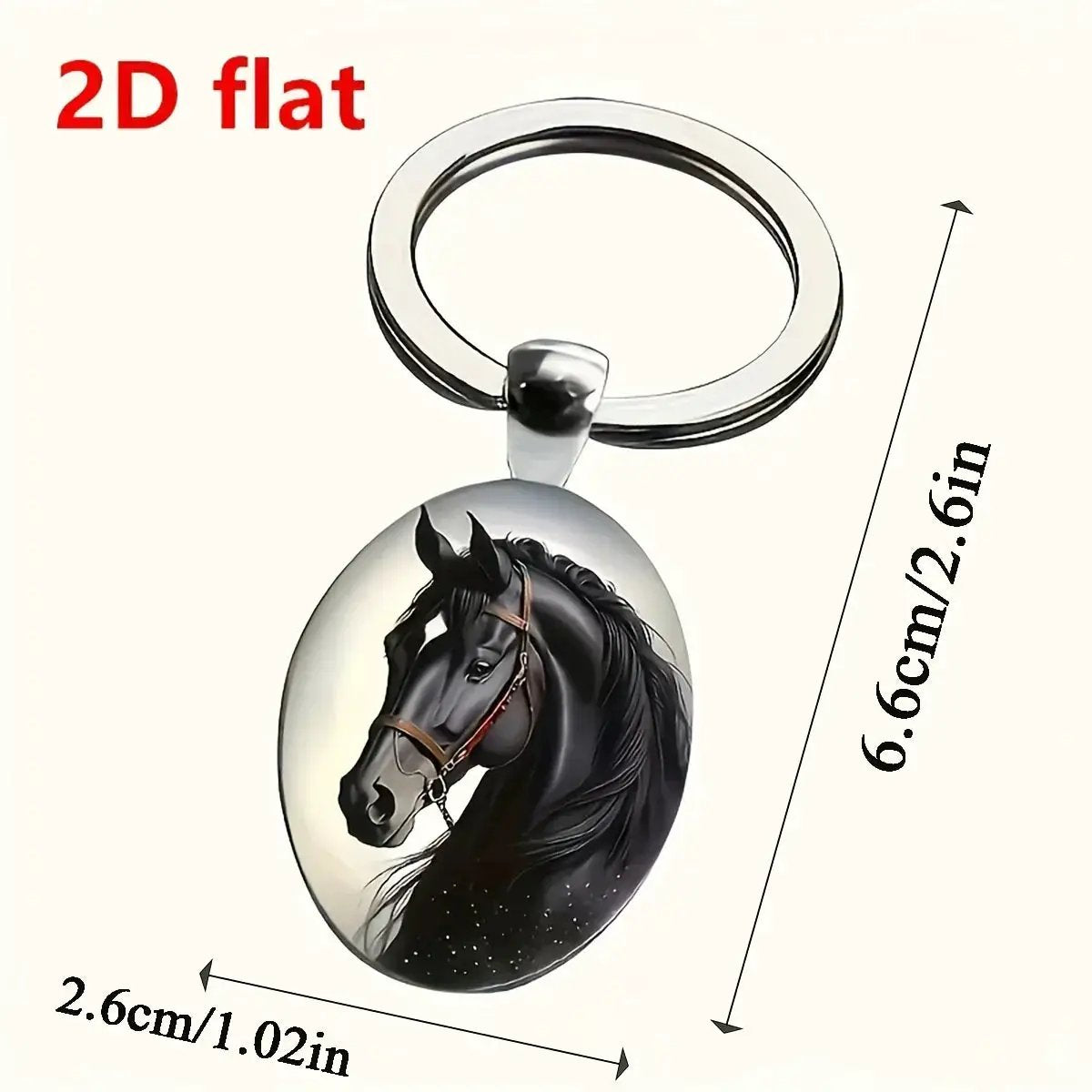 Keychain - Faux Gemstone Glass Horse by House Of Avana