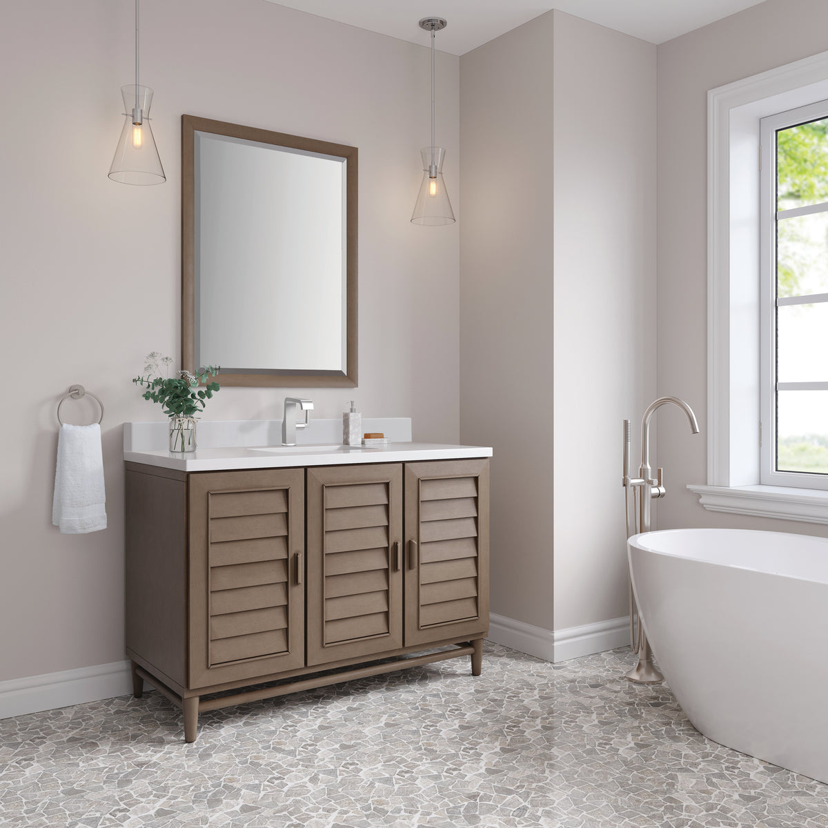 James Martin Portland 48" Single Bathroom Vanity, Whitewashed Walnut, view 40