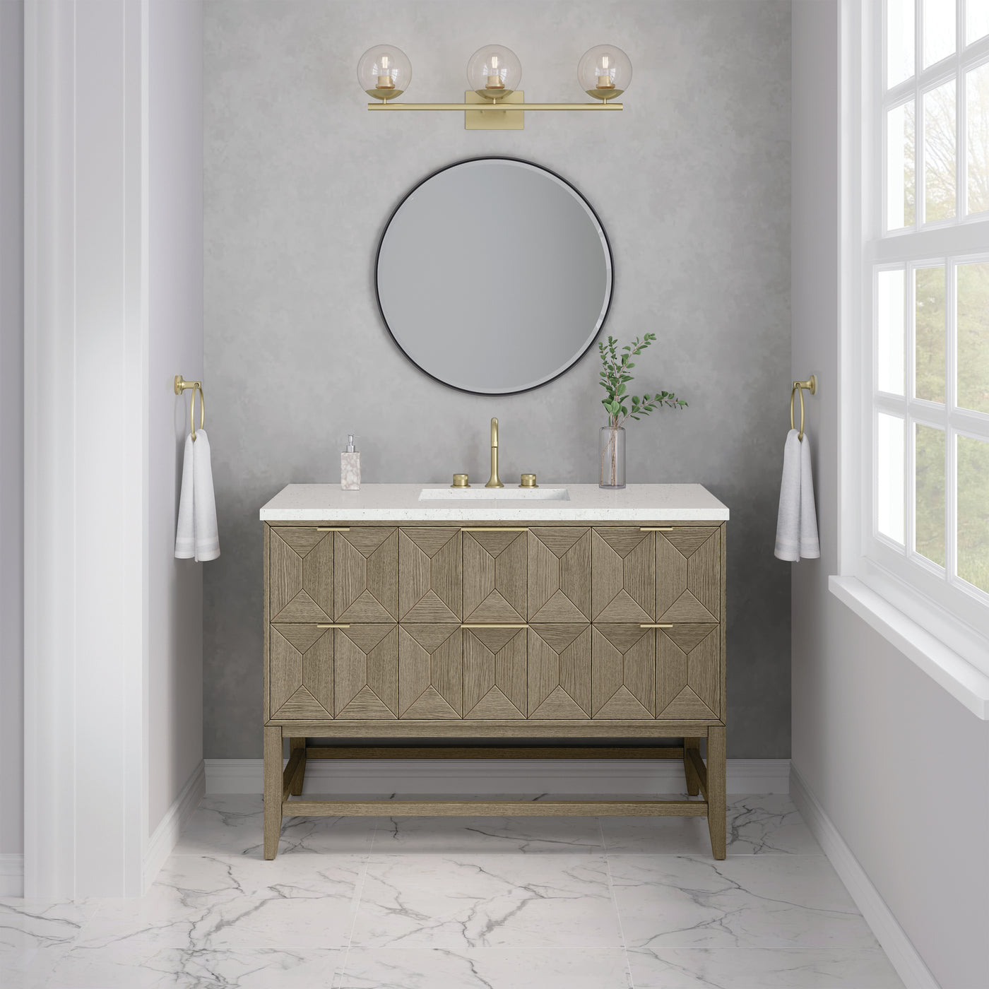 James Martin Emmeline 48" Single Bathroom Vanity, Pebble Oak by James Martin