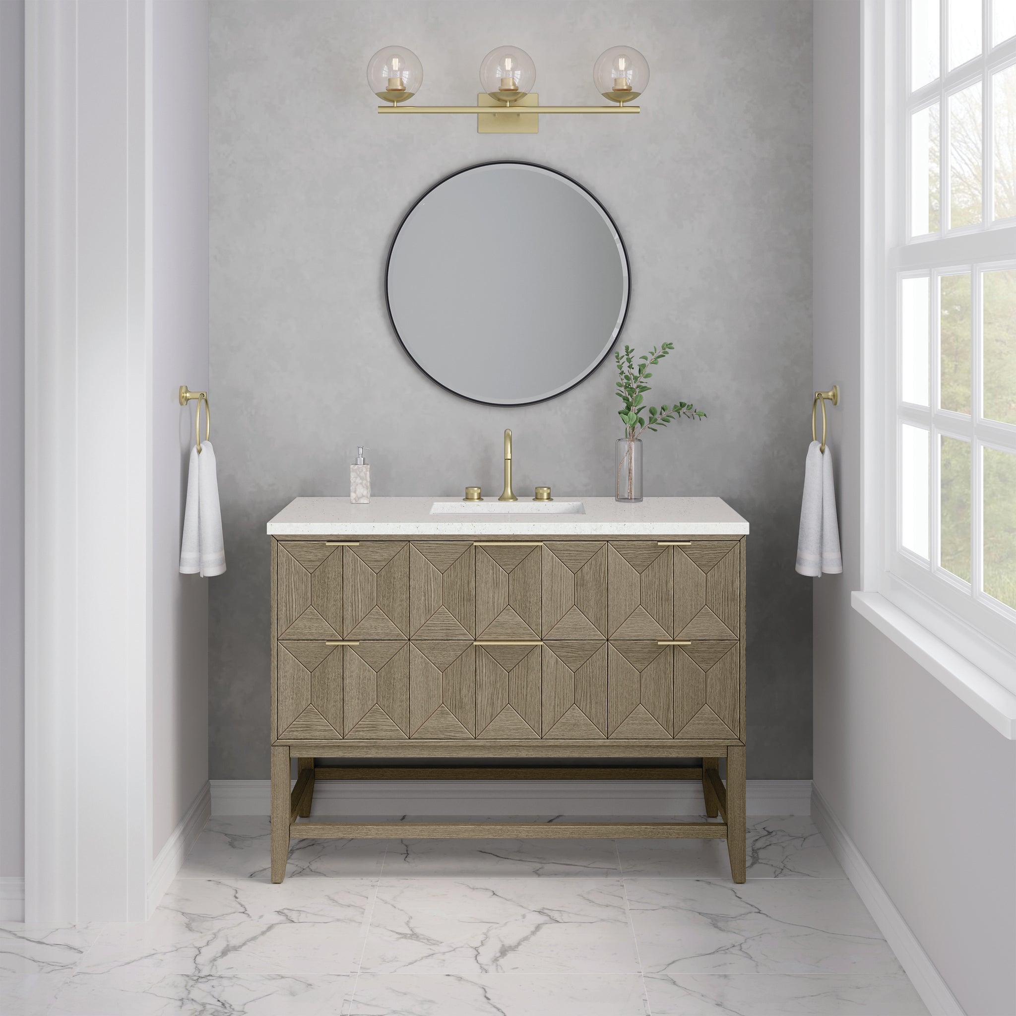 James Martin Emmeline 48" Single Bathroom Vanity, Pebble Oak by James Martin
