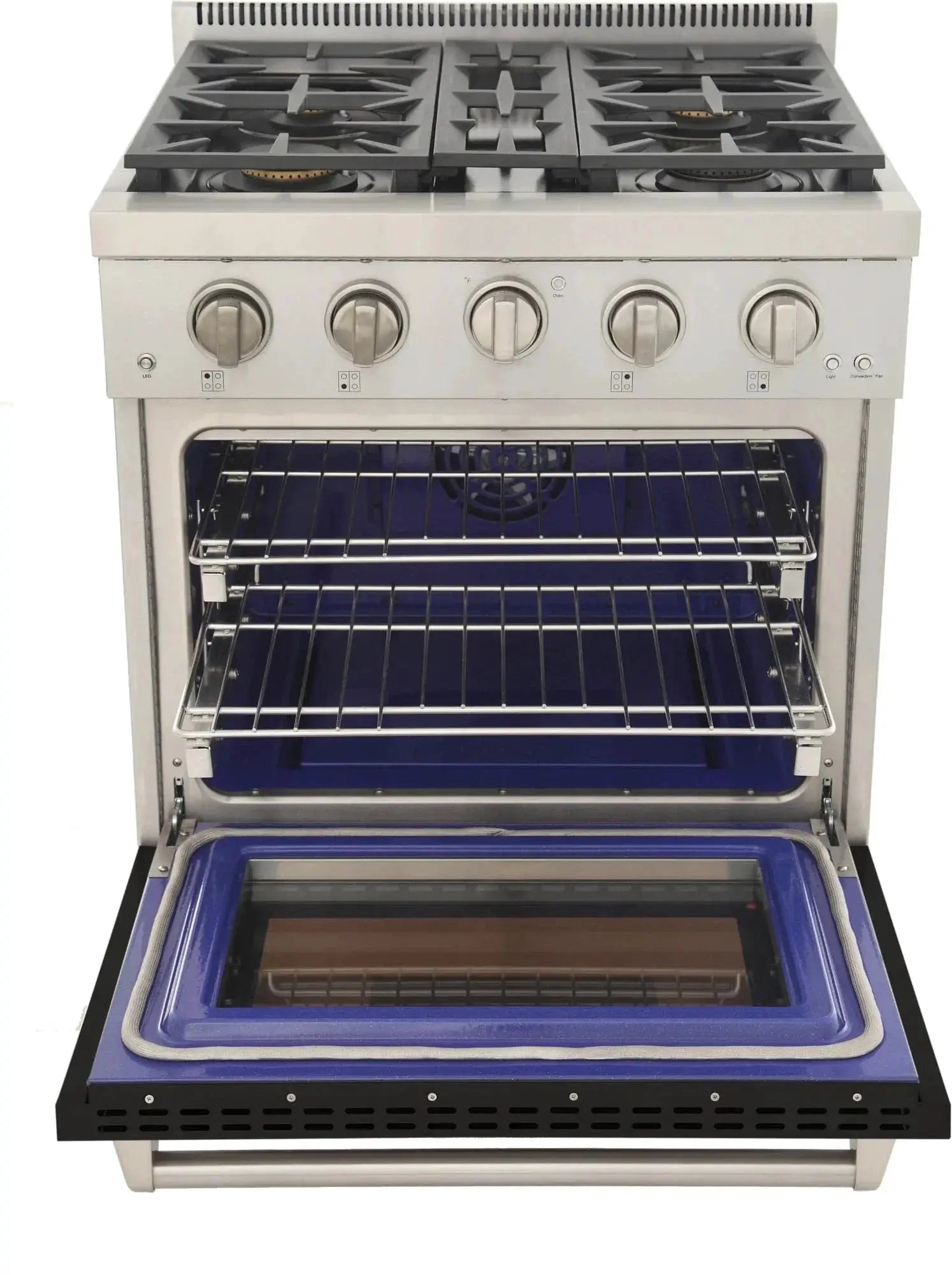 Kucht 30" Freestanding Professional Gas Range KFX3000X-BK by Farmhouse Kitchen and Bath