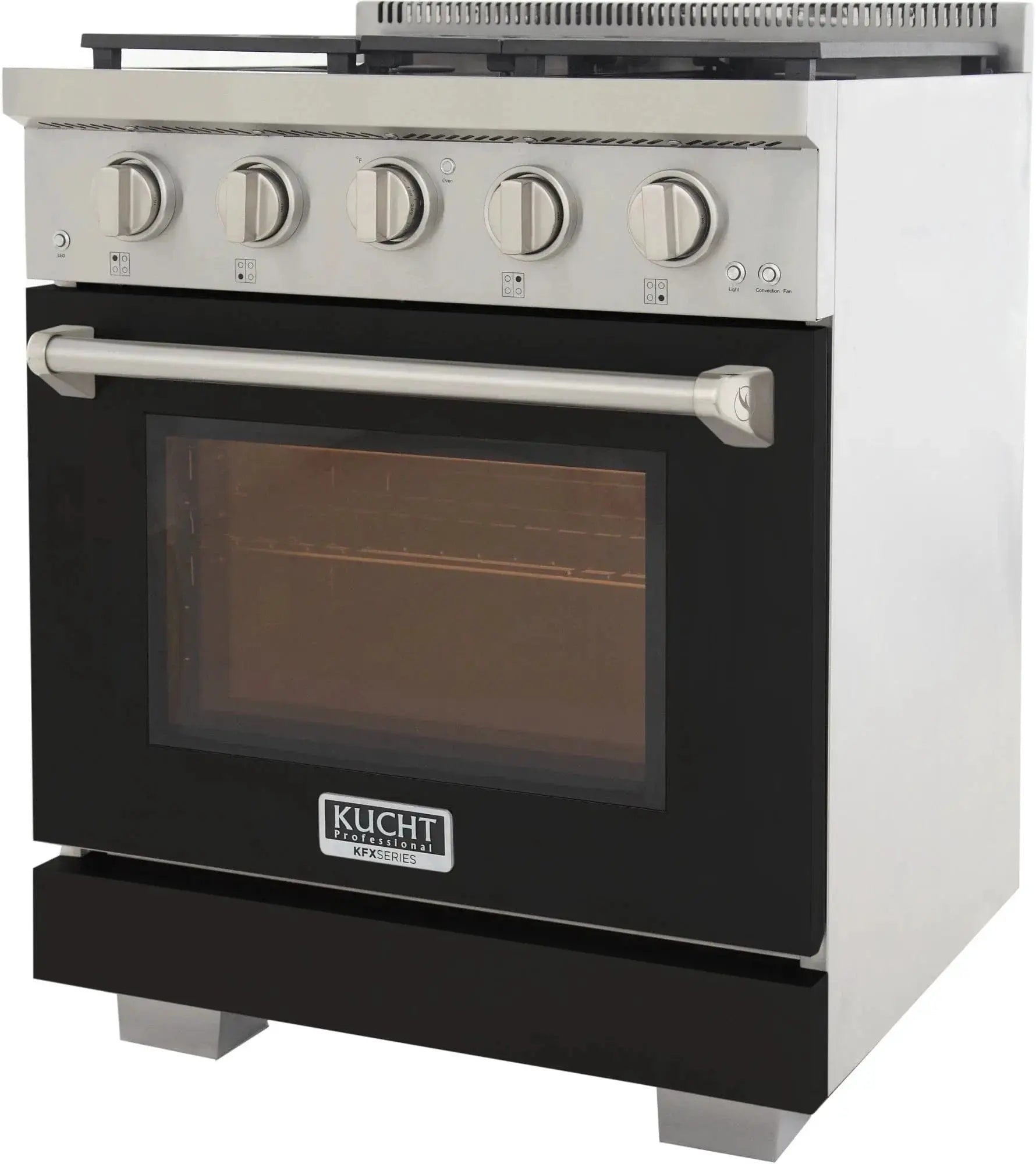 Kucht 30" Freestanding Professional Gas Range Liquid Propane KFX3000X/LP-BK by Farmhouse Kitchen and Bath
