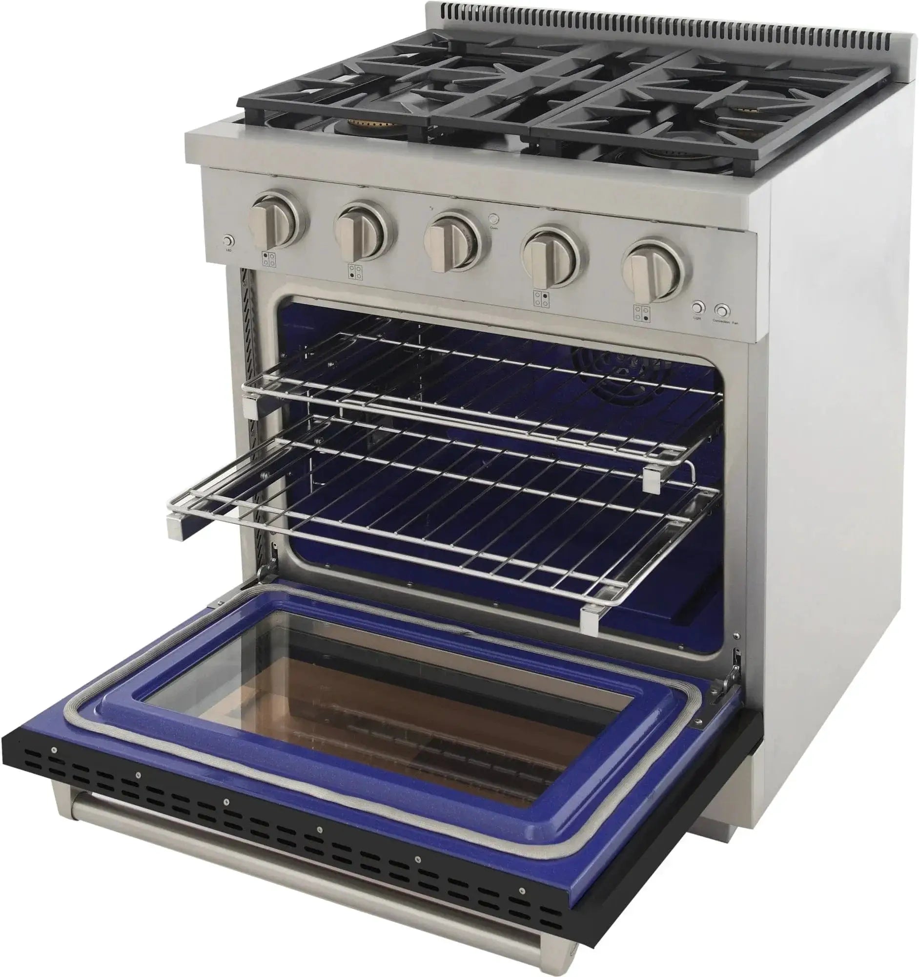 Kucht 30" Freestanding Professional Gas Range KFX3000X-BK by Farmhouse Kitchen and Bath