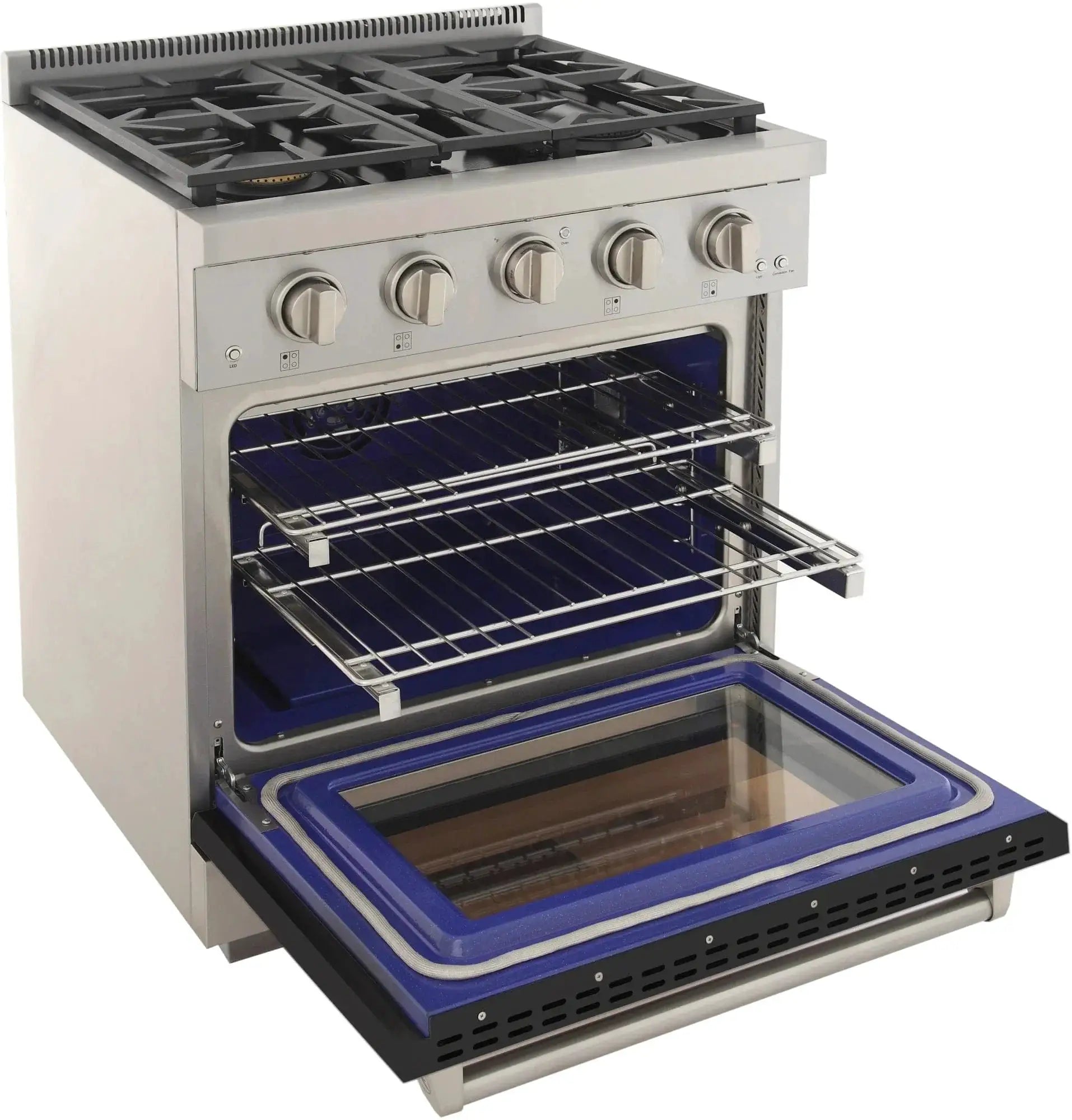 Kucht 30" Freestanding Professional Gas Range KFX3000X-BK by Farmhouse Kitchen and Bath