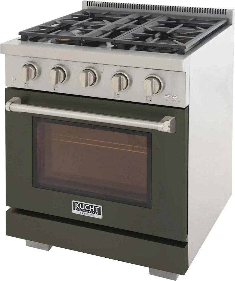 Kucht 30" Freestanding Professional Gas Range Liquid Propane KFX3000X/LP-G by Farmhouse Kitchen and Bath