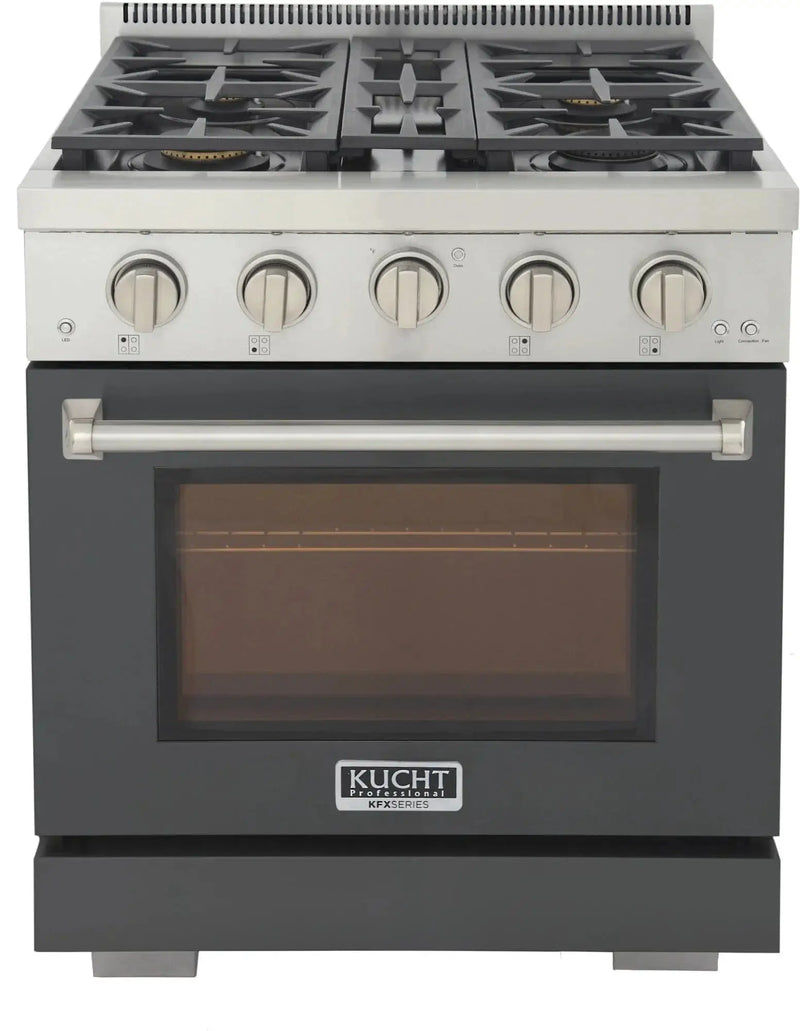 Kucht 30" Freestanding Professional Gas Range KFX3000X-GY by Farmhouse Kitchen and Bath