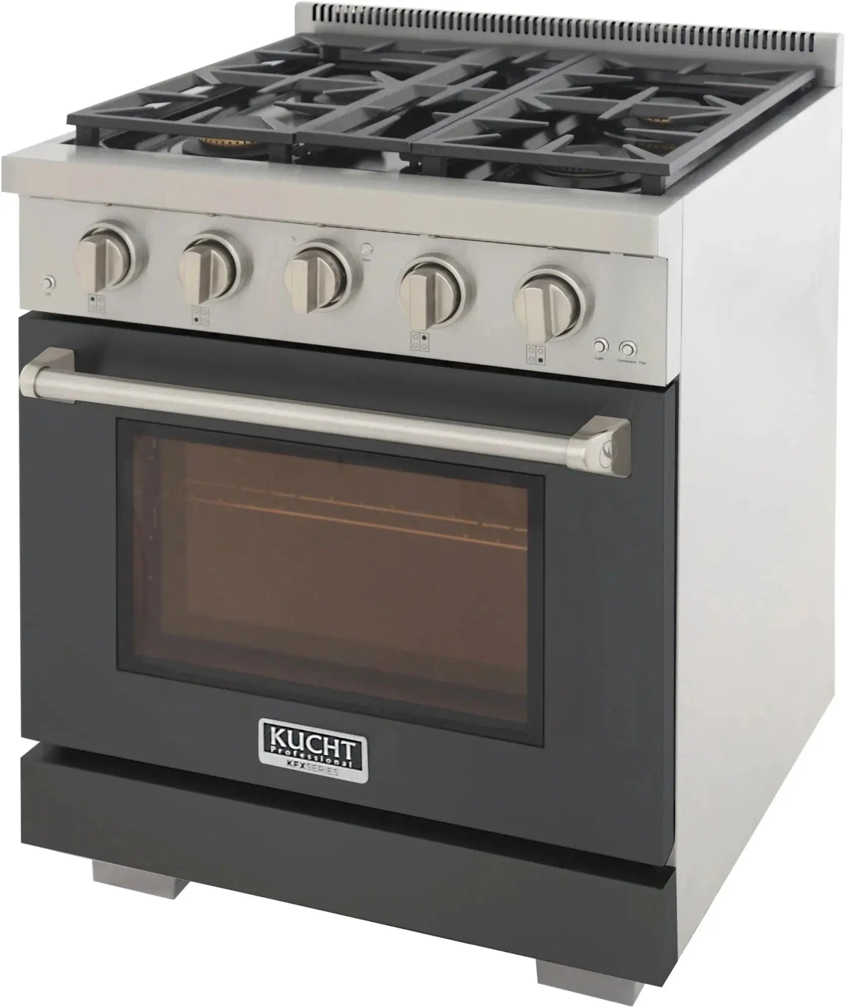 Kucht 30" Freestanding Professional Gas Range Liquid Propane KFX3000X/LP-GY by Farmhouse Kitchen and Bath