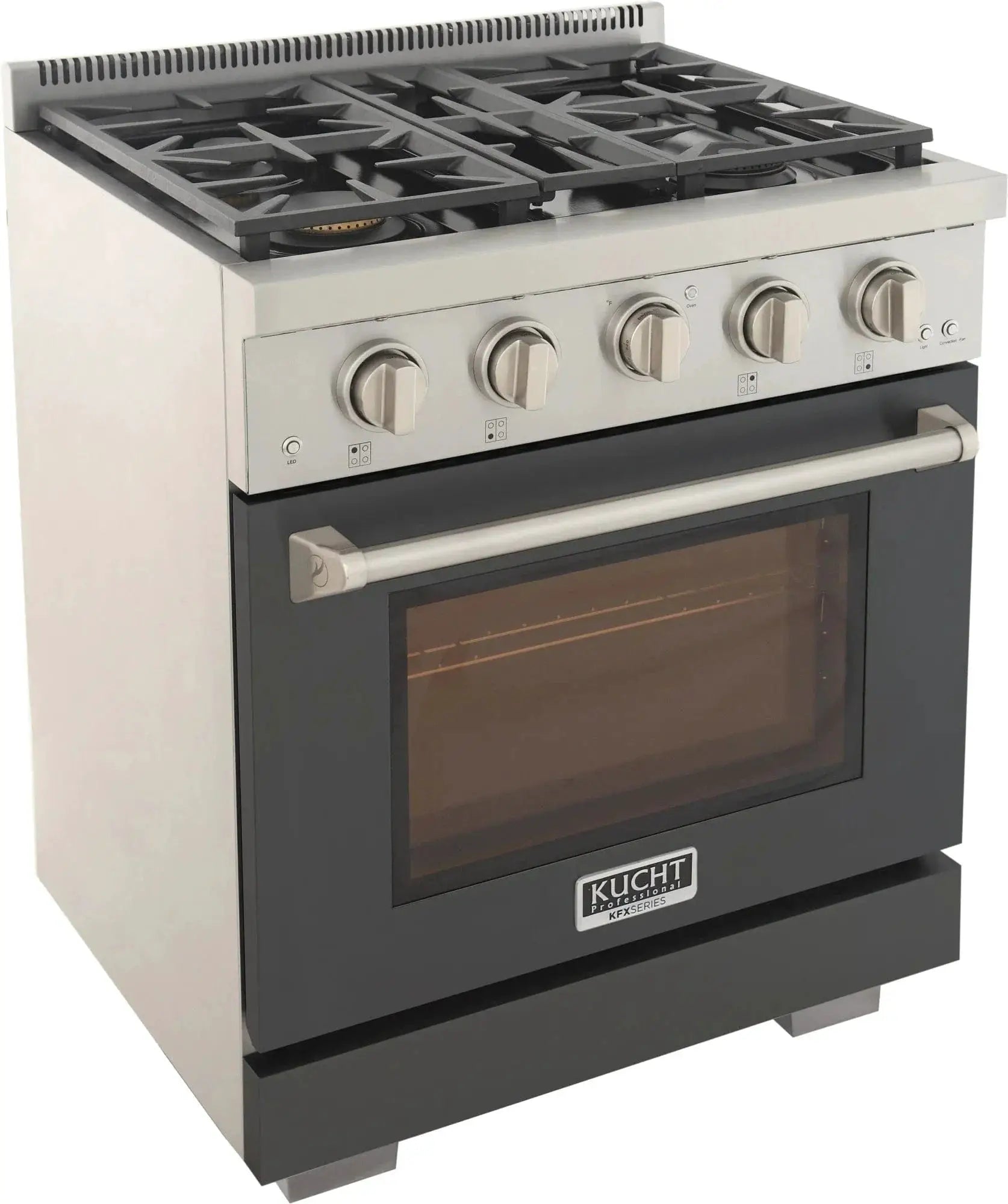 Kucht 30" Freestanding Professional Gas Range Liquid Propane KFX3000X/LP-GY by Farmhouse Kitchen and Bath