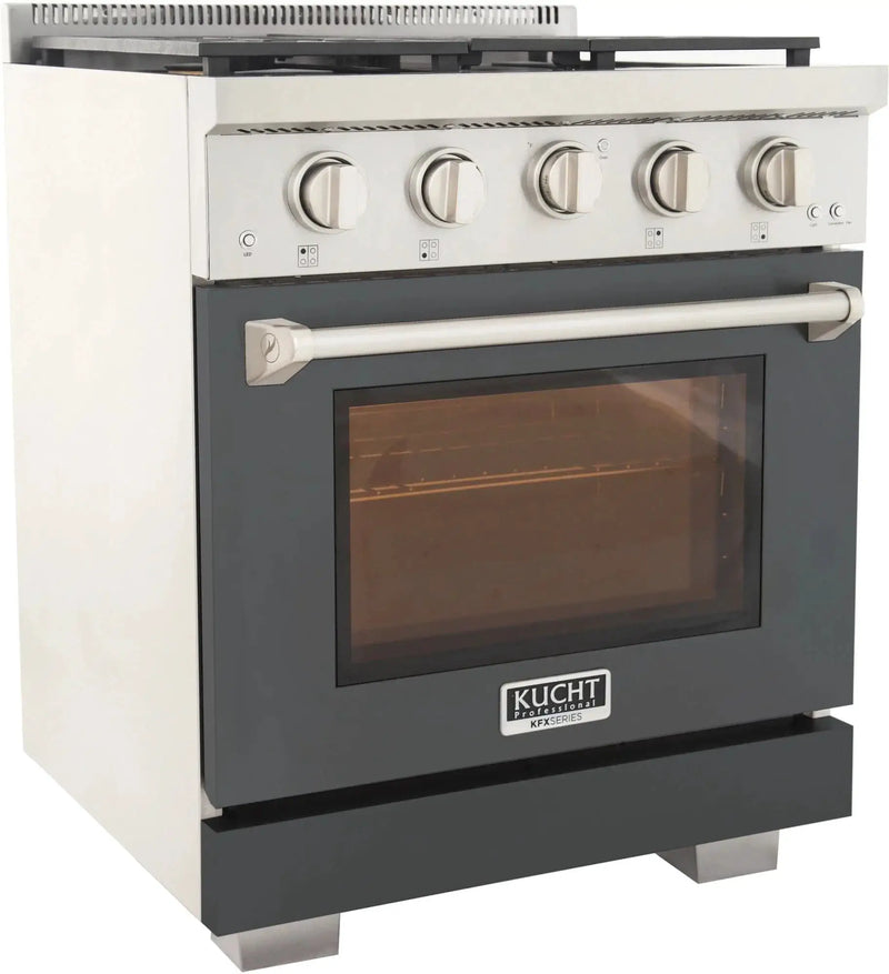 Kucht 30" Freestanding Professional Gas Range Liquid Propane KFX3000X/LP-GY by Farmhouse Kitchen and Bath