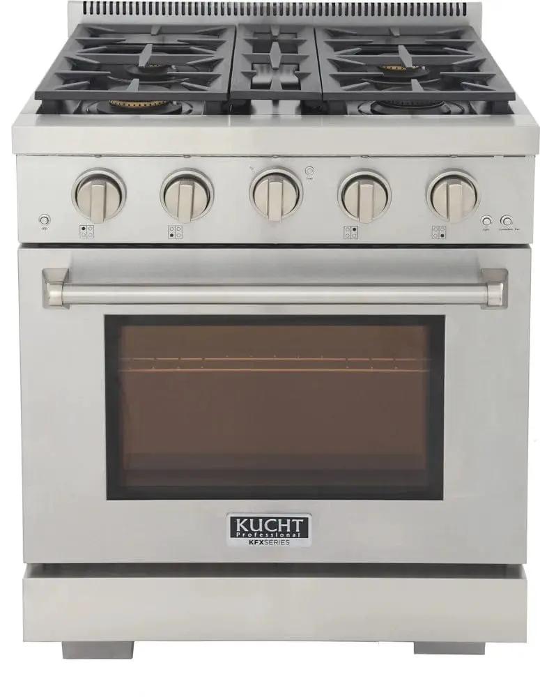 Kucht 30" Freestanding Professional Gas Range Liquid Propane KFX3000X/LP-S by Farmhouse Kitchen and Bath