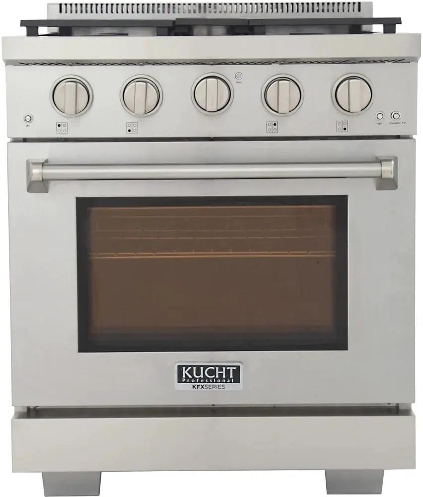 Kucht 30" Freestanding Professional Gas Range Liquid Propane KFX3000X/LP-S by Farmhouse Kitchen and Bath