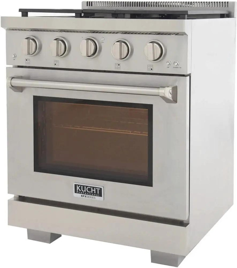Kucht 30" Freestanding Professional Gas Range Liquid Propane KFX3000X/LP-S by Farmhouse Kitchen and Bath