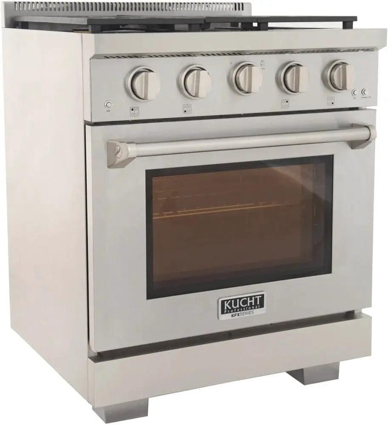 Kucht 30" Freestanding Professional Gas Range Liquid Propane KFX3000X/LP-S by Farmhouse Kitchen and Bath