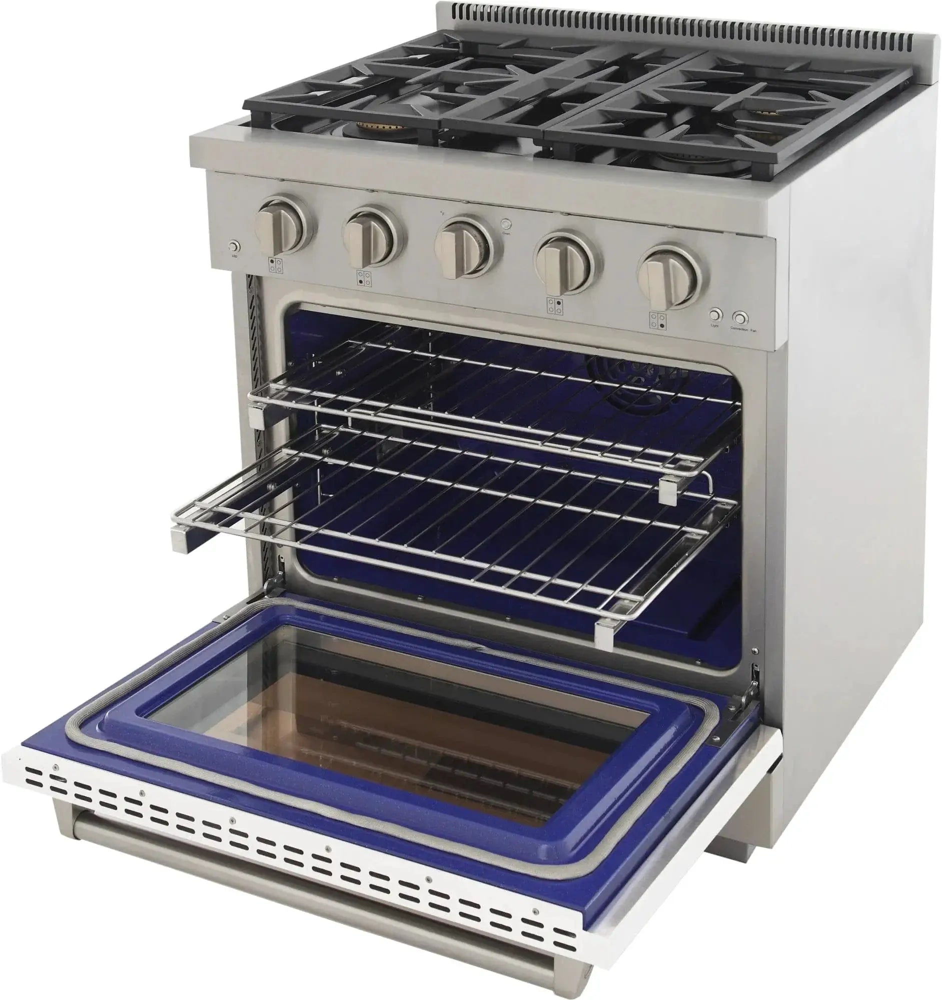 Kucht 30" Freestanding Professional Gas Range Liquid Propane KFX3000X/LP-W by Farmhouse Kitchen and Bath