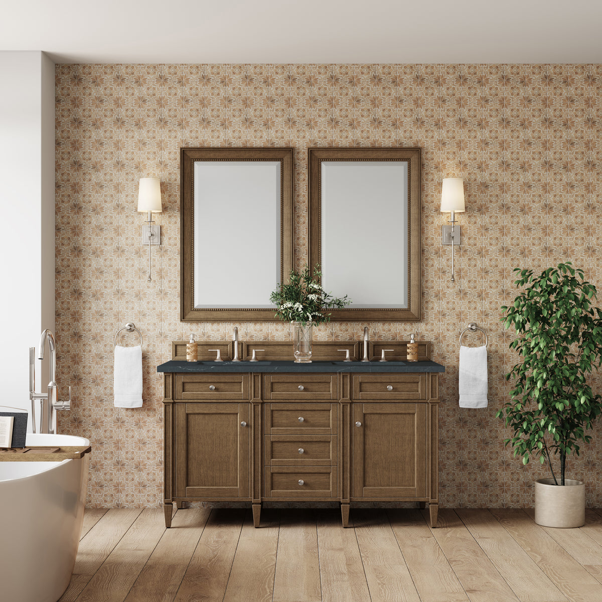 James Martin Brittany 60" Double Bathroom Vanity, Saddle Brown, view 35