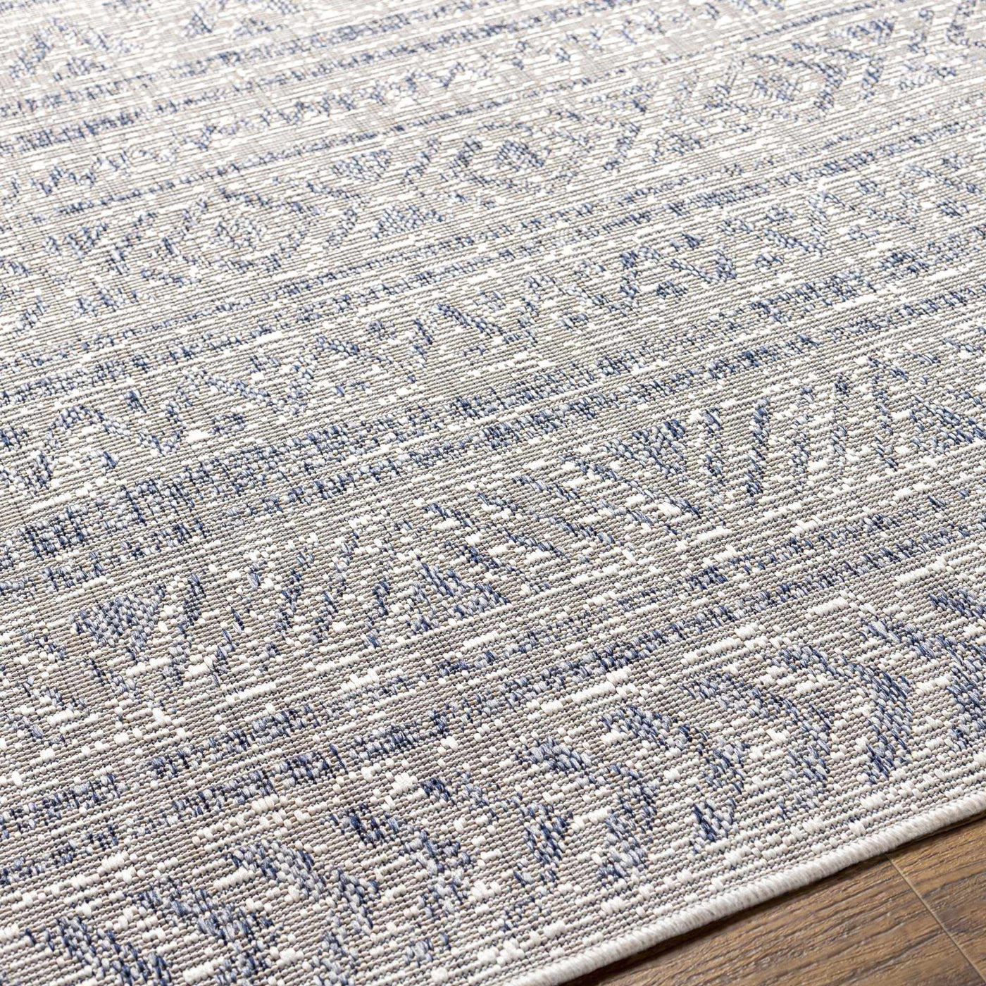 Novato Gray All Over Pattern Performance Outdoor Rug - Clearance by Boutique Rugs