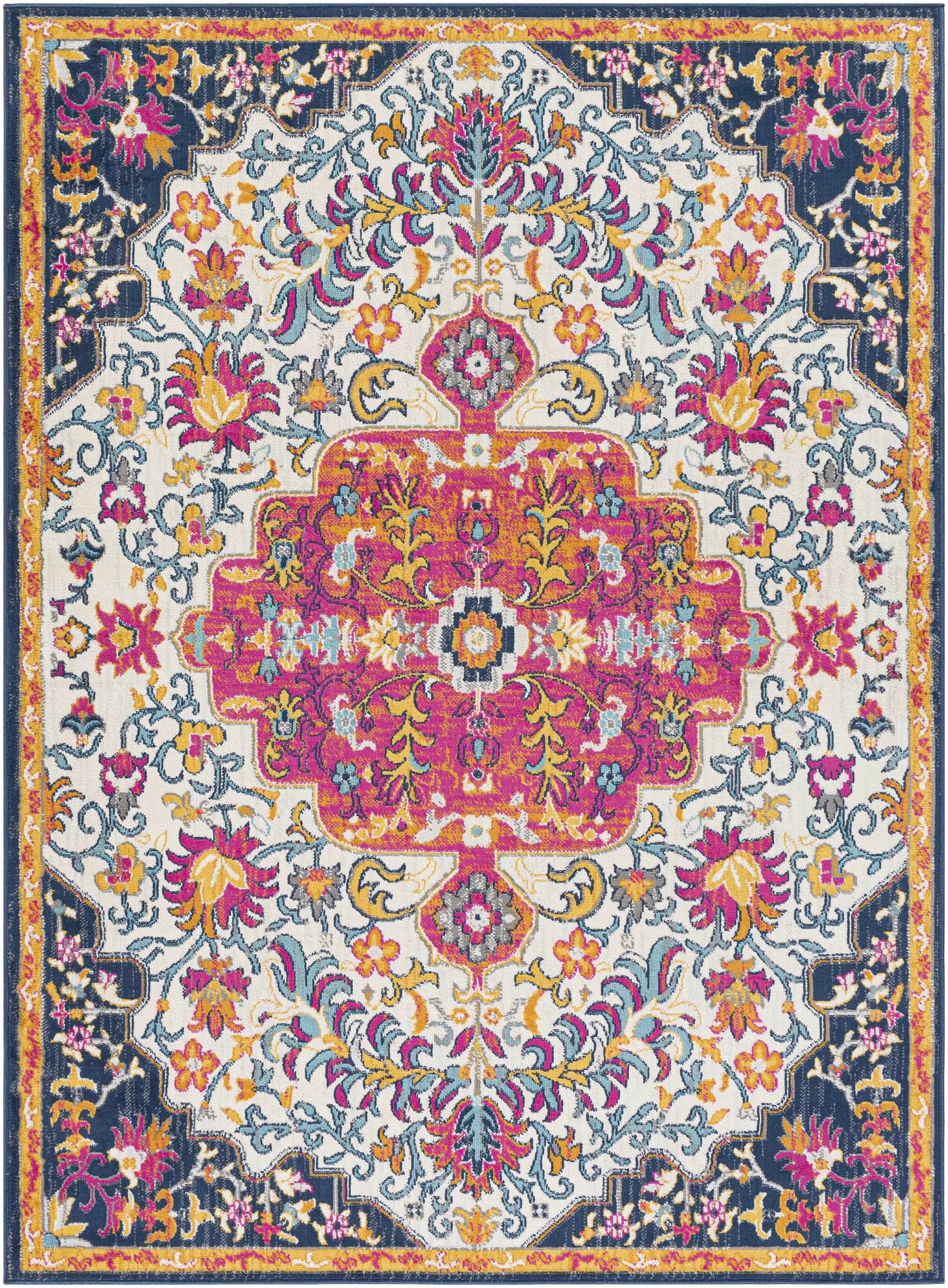 Kialla Magenta & Burnt Orange Area Rug by Boutique Rugs