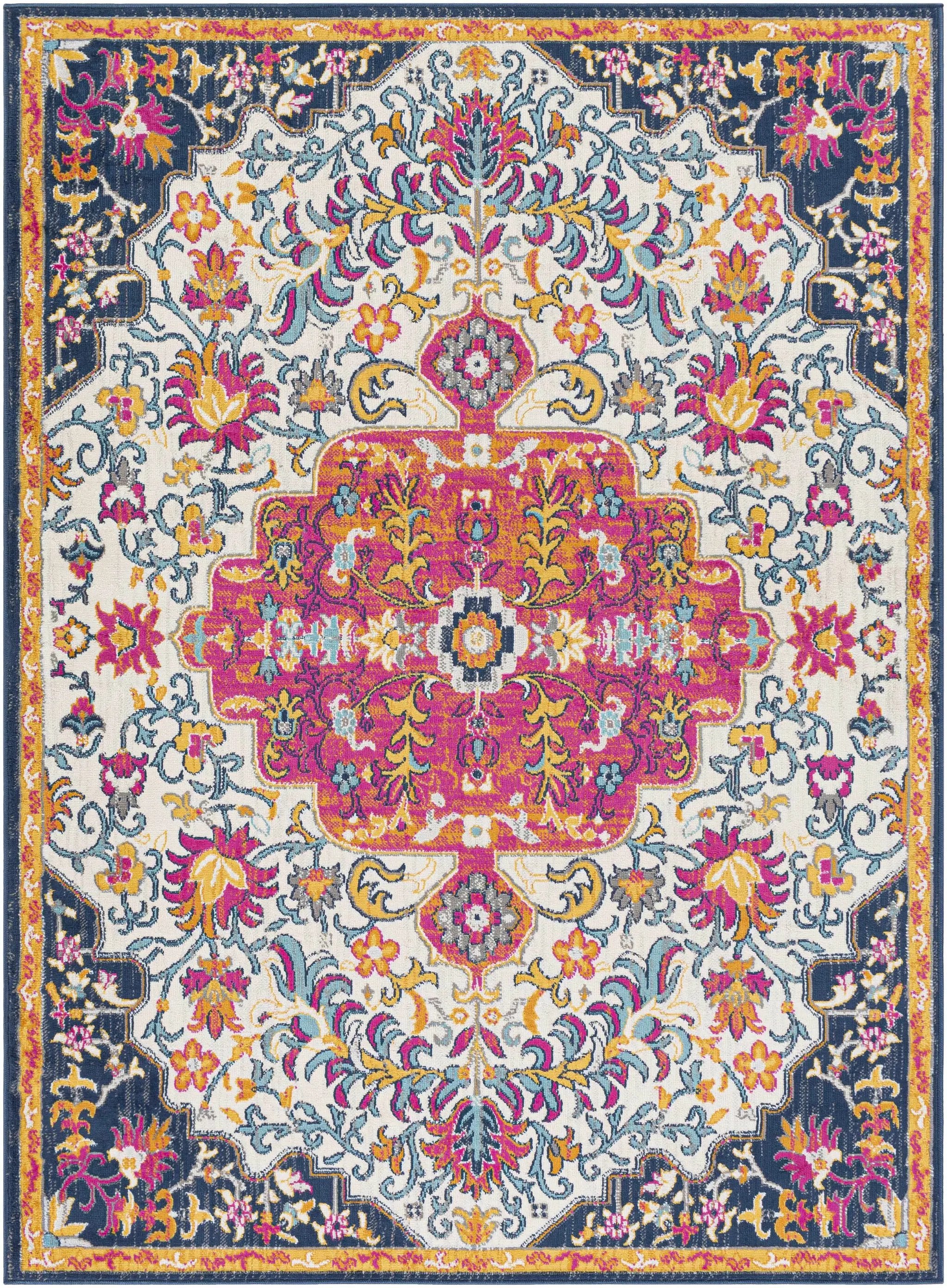Kialla Magenta & Burnt Orange Area Rug by Boutique Rugs