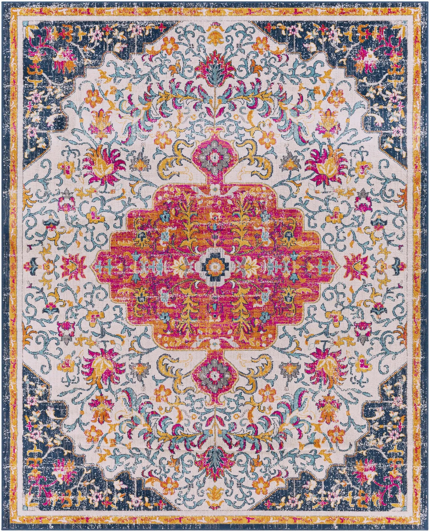 Kialla Magenta & Burnt Orange Area Rug by Boutique Rugs