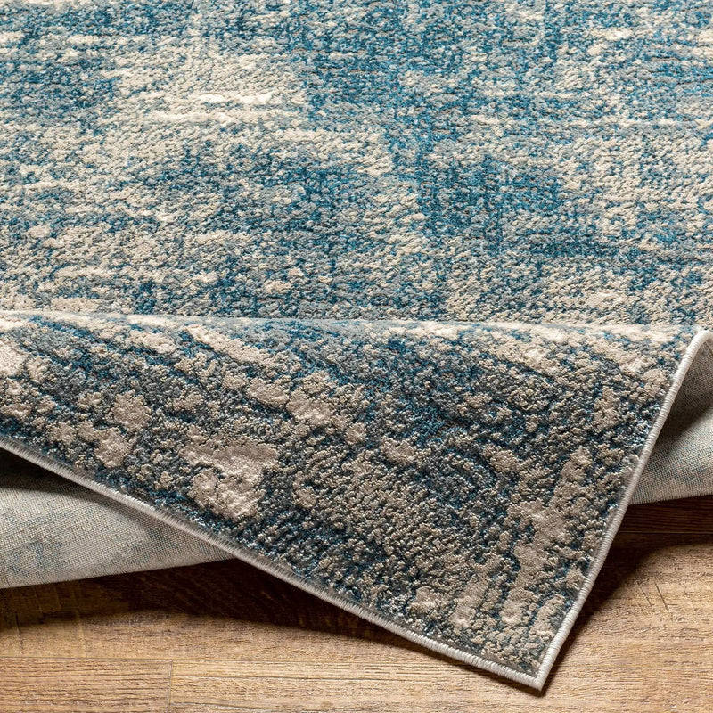 Kiblawan Teal Abstract Area Rug - Clearance by Boutique Rugs
