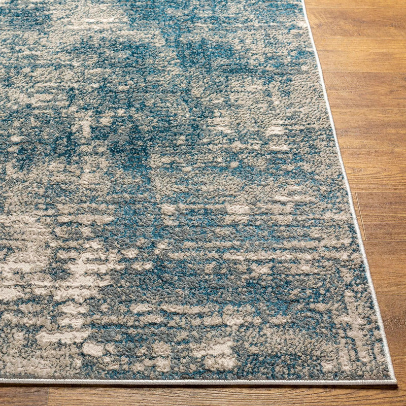 Kiblawan Teal Abstract Area Rug - Clearance by Boutique Rugs