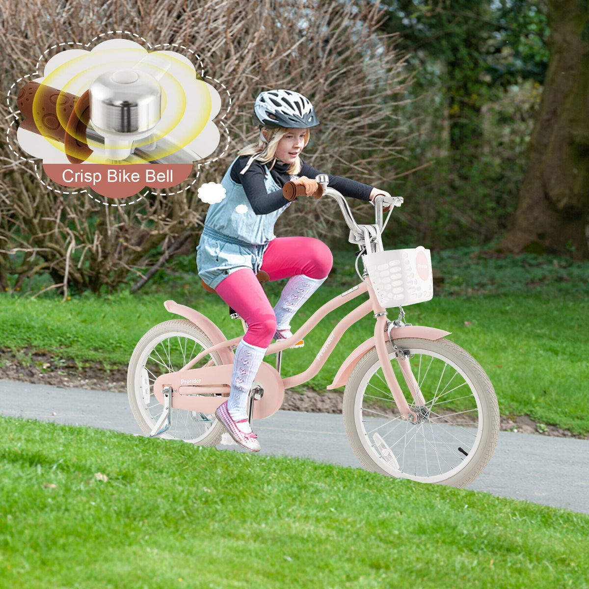 Children Bicycle with Front Handbrake and Rear Coaster Brake-Pink, photo 2 of 8