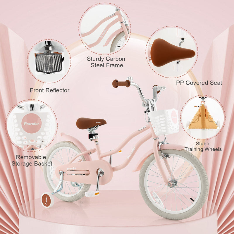 Children Bicycle with Front Handbrake and Rear Coaster Brake-Pink, photo 7 of 8