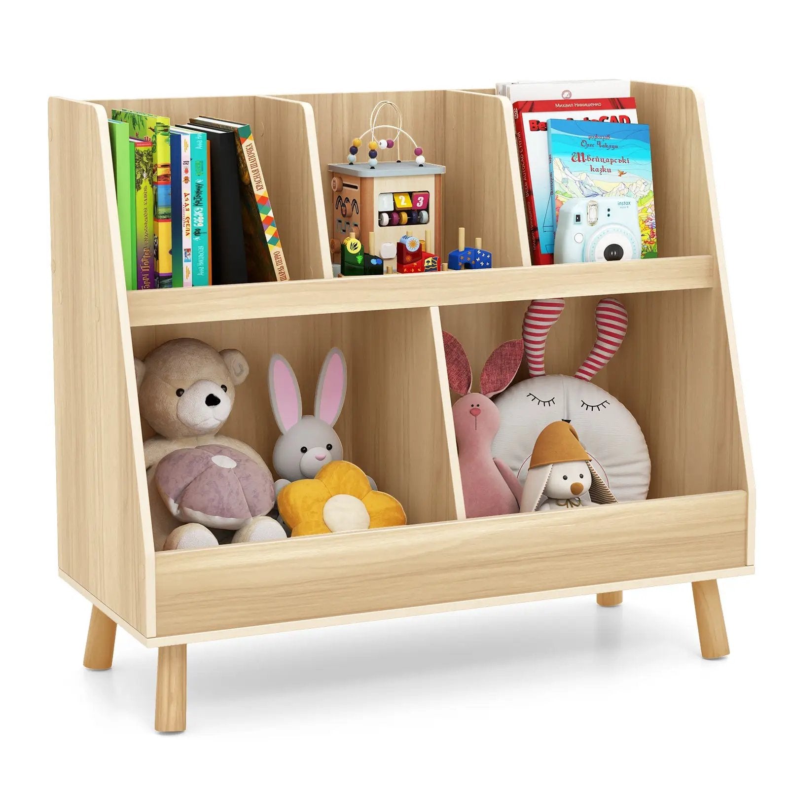 5-Cube Kids Bookshelf and Toy Organizer with Anti-Tipping Kits by DirectDeals