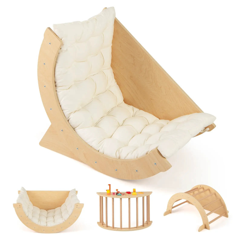 Kids Climbing Arch with Cushion Montessori Arch Climber/Rocker for Toddlers by DirectDeals