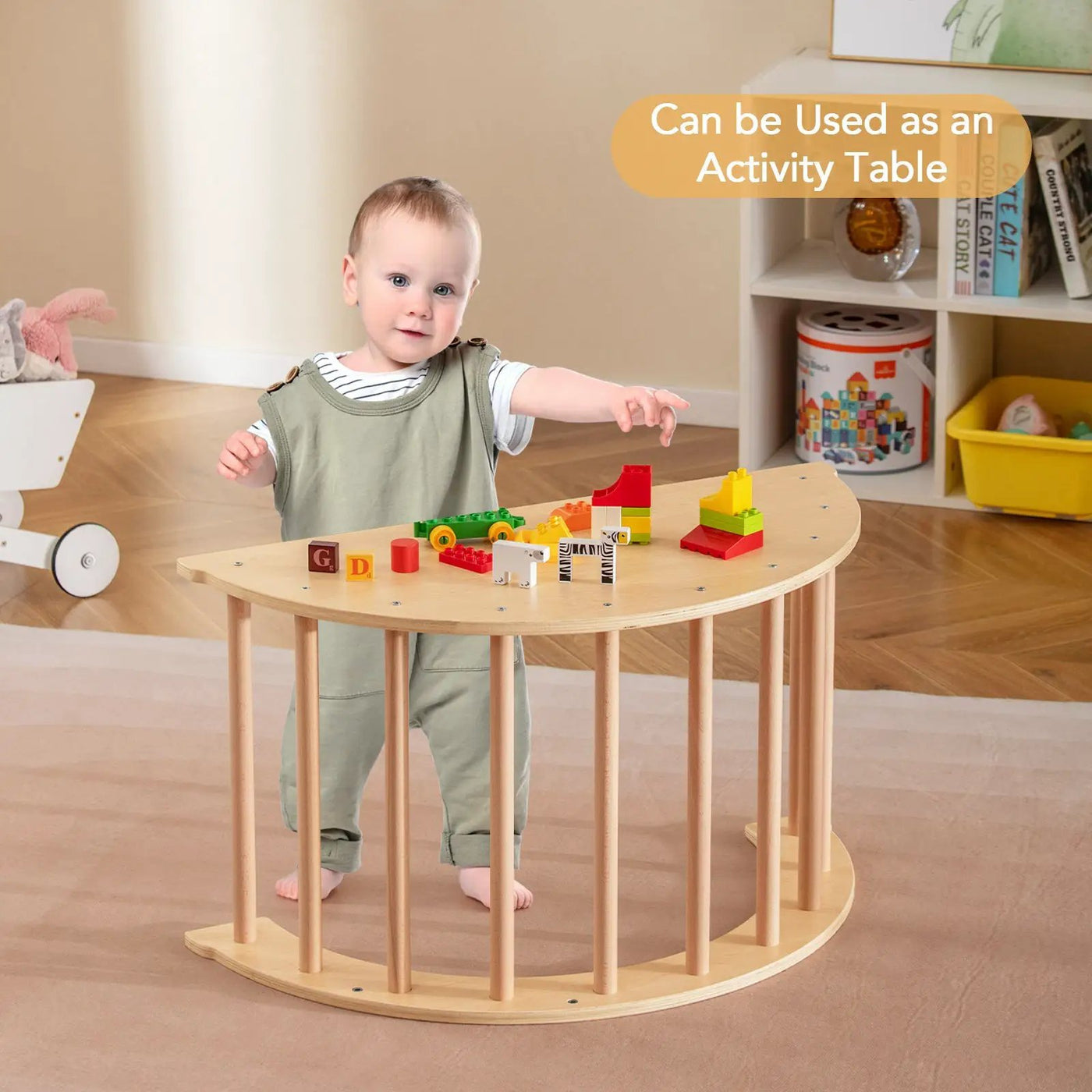 Kids Climbing Arch with Cushion Montessori Arch Climber/Rocker for Toddlers by DirectDeals