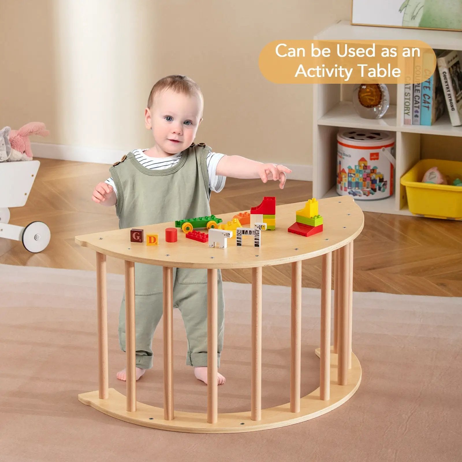 Kids Climbing Arch with Cushion Montessori Arch Climber/Rocker for Toddlers by DirectDeals
