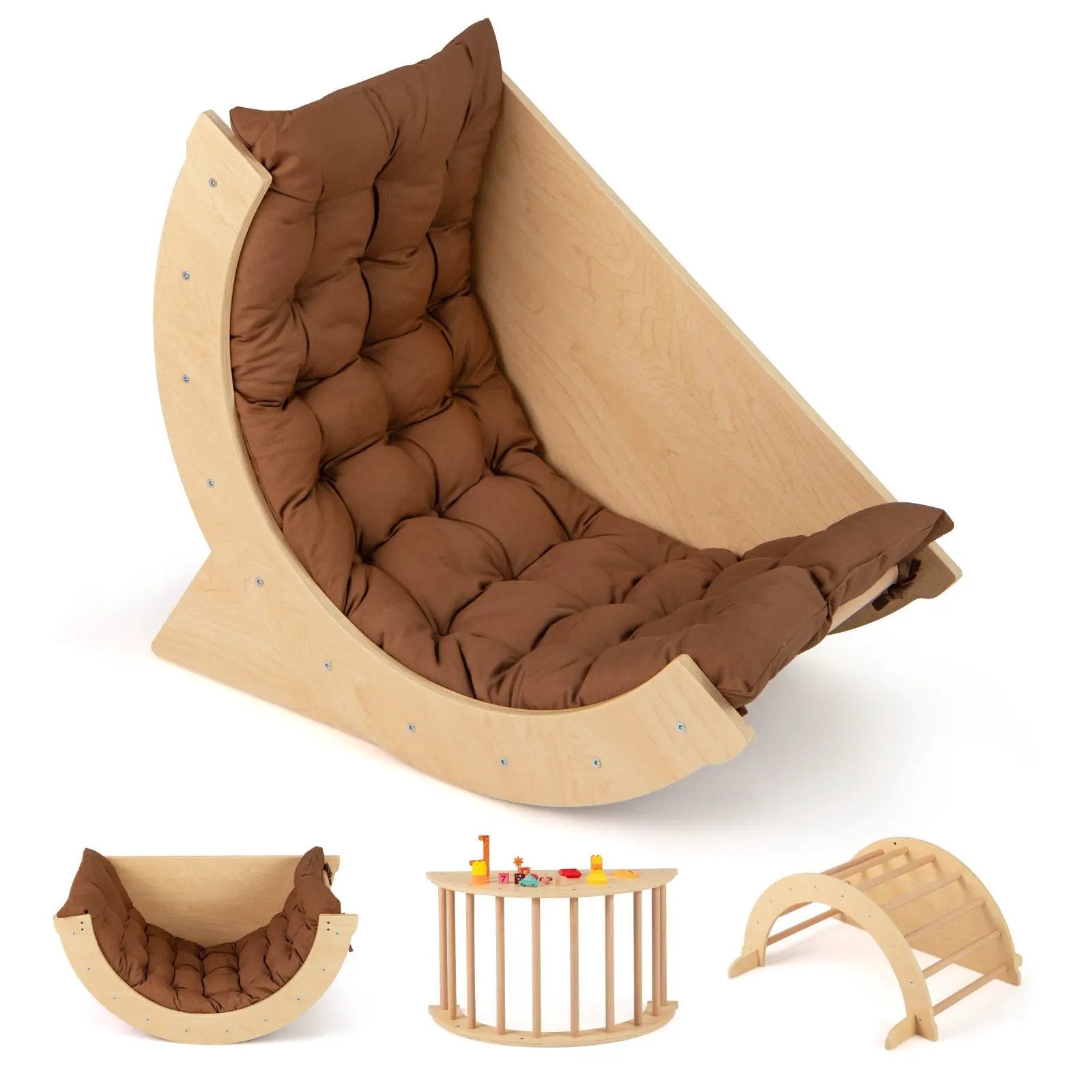 Kids Climbing Arch with Cushion Montessori Arch Climber/Rocker for Toddlers by DirectDeals