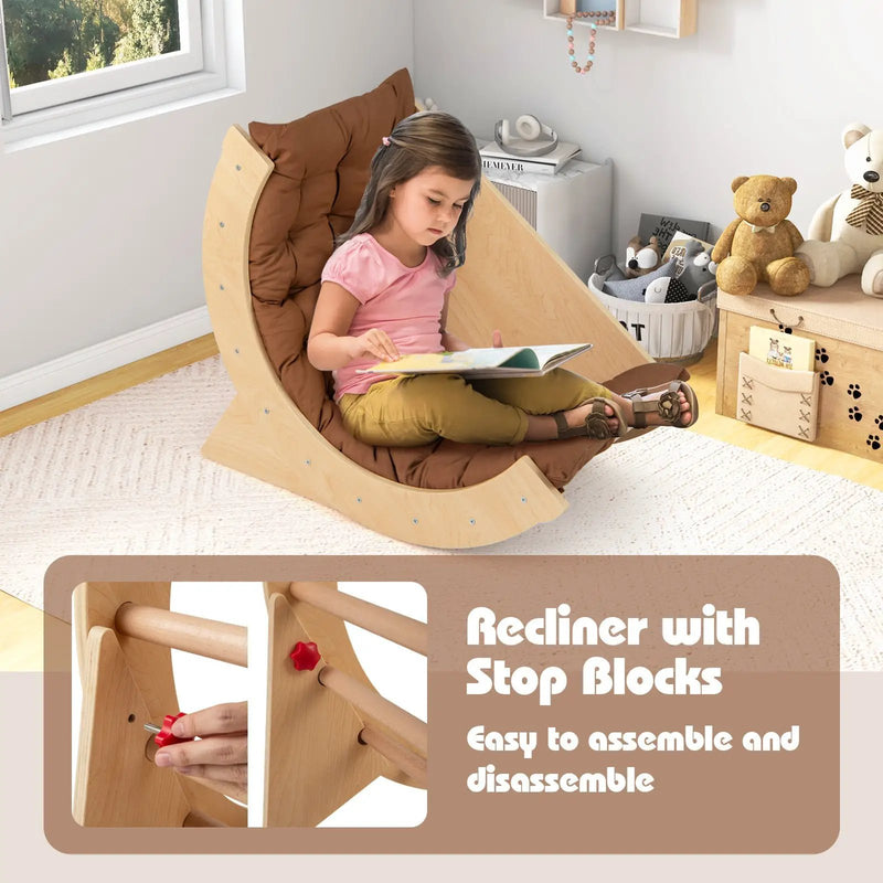 Kids Climbing Arch with Cushion Montessori Arch Climber/Rocker for Toddlers by DirectDeals