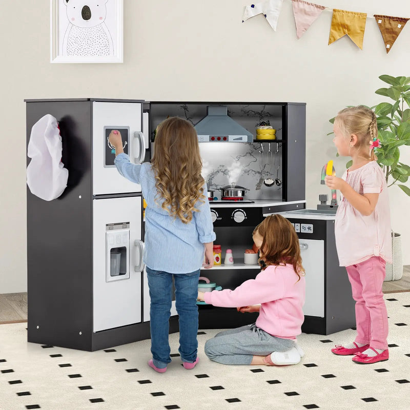 Kids Corner Pretend Kitchen Playset with Separated Washing Basin by DirectDeals