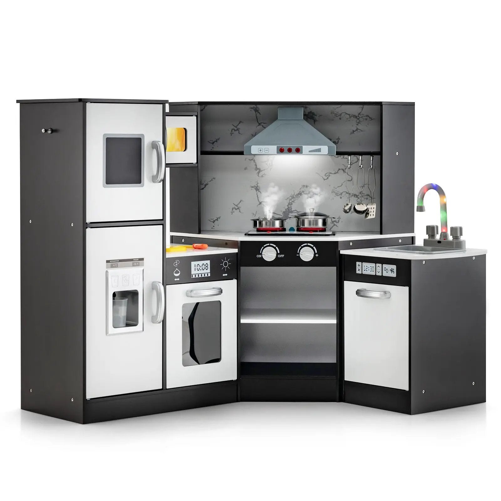 Kids Corner Pretend Kitchen Playset with Separated Washing Basin by DirectDeals