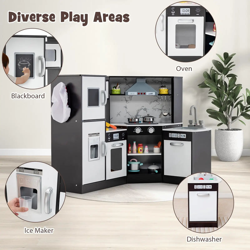 Kids Corner Pretend Kitchen Playset with Separated Washing Basin by DirectDeals