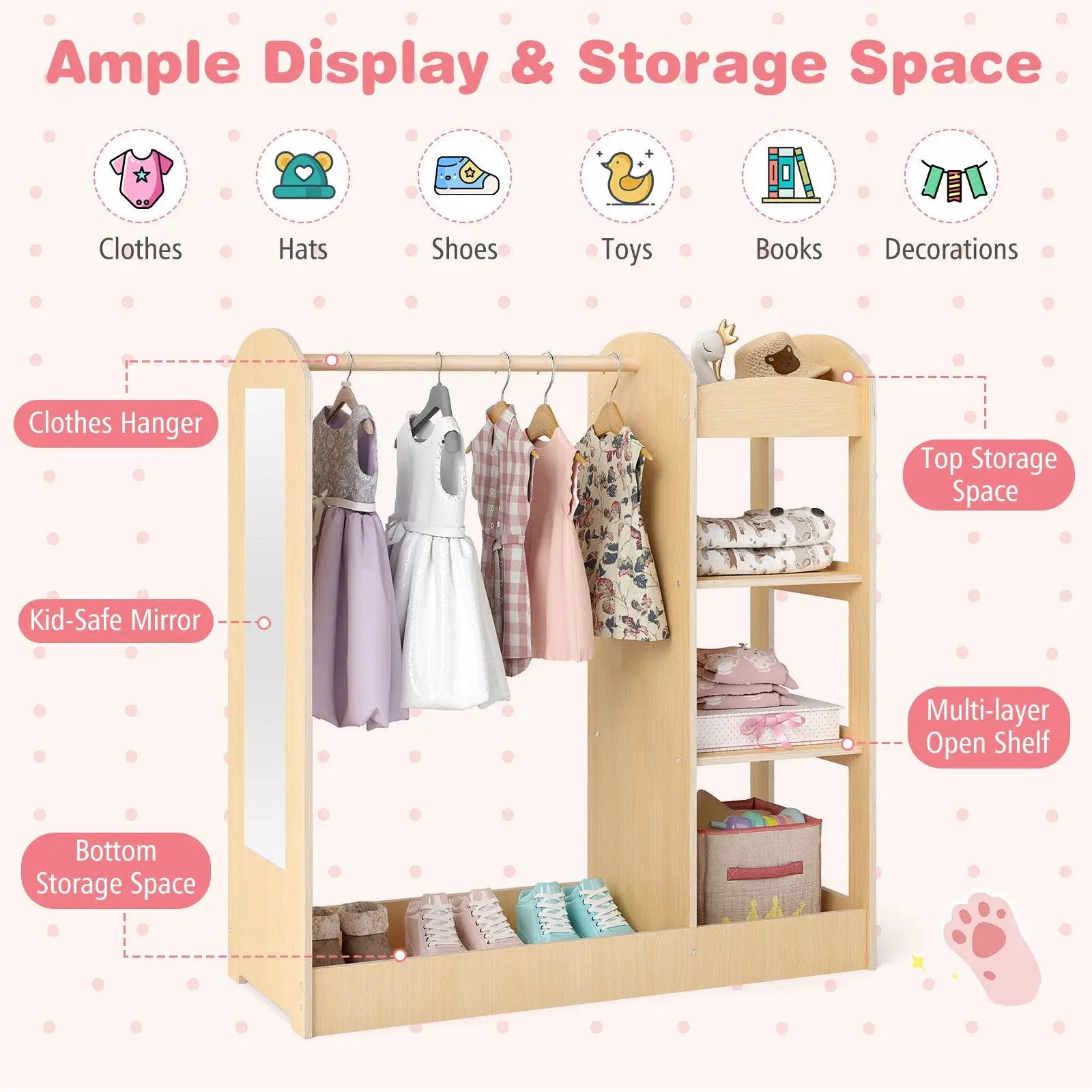 Kids Dress Up Storage with Mirror by DirectDeals