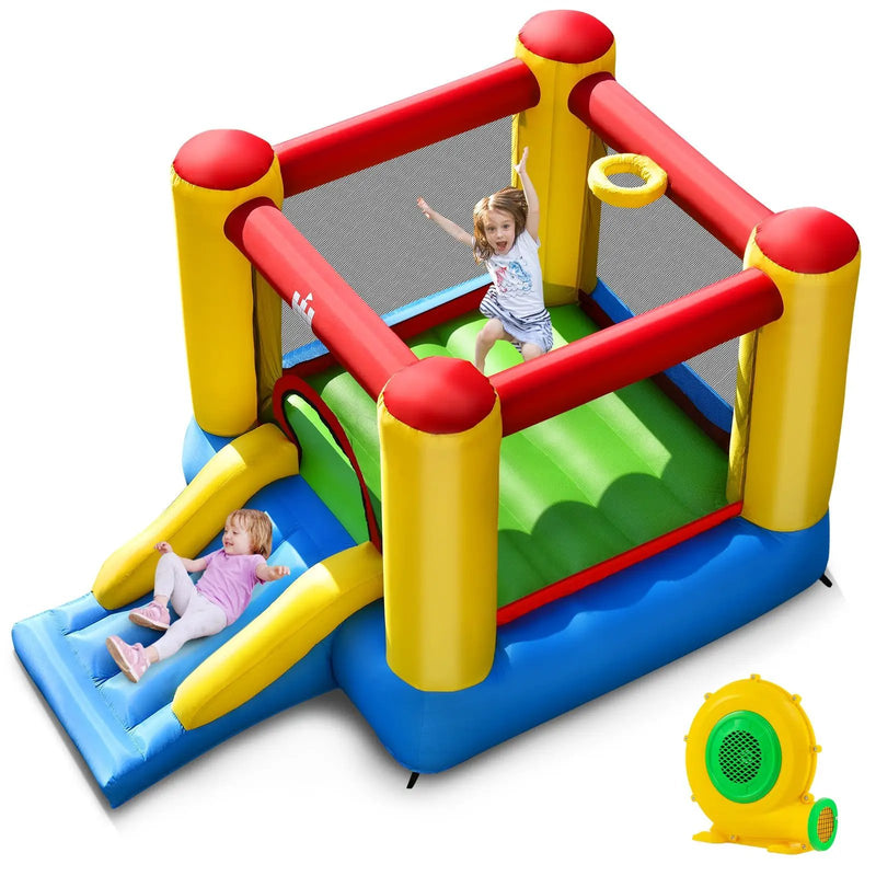 Kids Inflatable Bounce House with Slide and 480W blower by DirectDeals