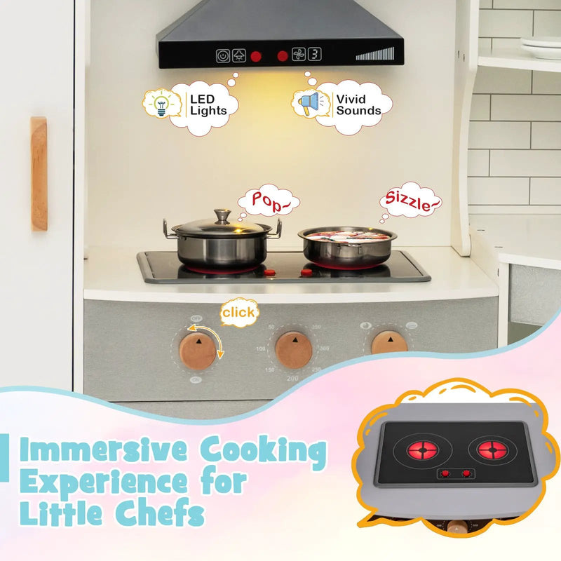 Corner Kids Play Kitchen with Washing Machine and Ice Maker Gift for Boys Girls by DirectDeals