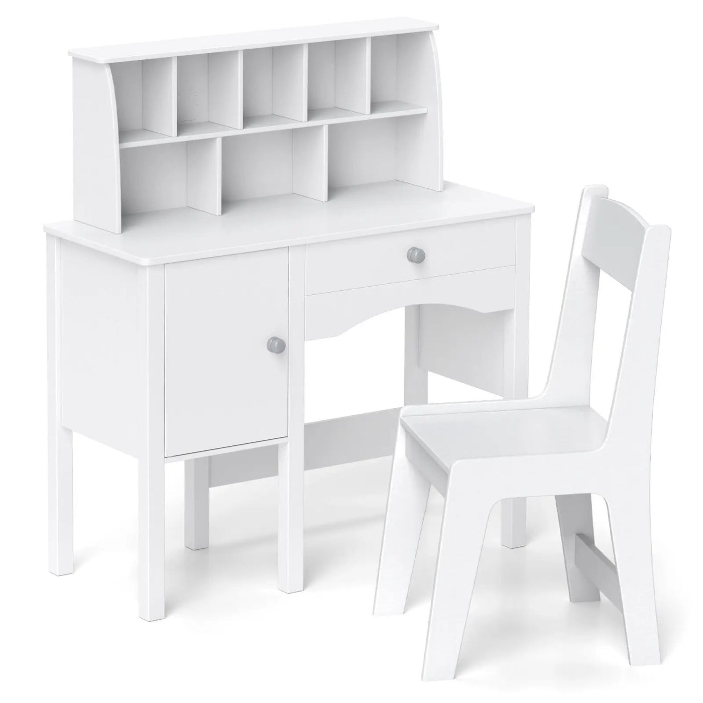 Kids Study Desk and Chair Set with Chair Hutch and Storage Cabinet for 3+ Years Old by DirectDeals