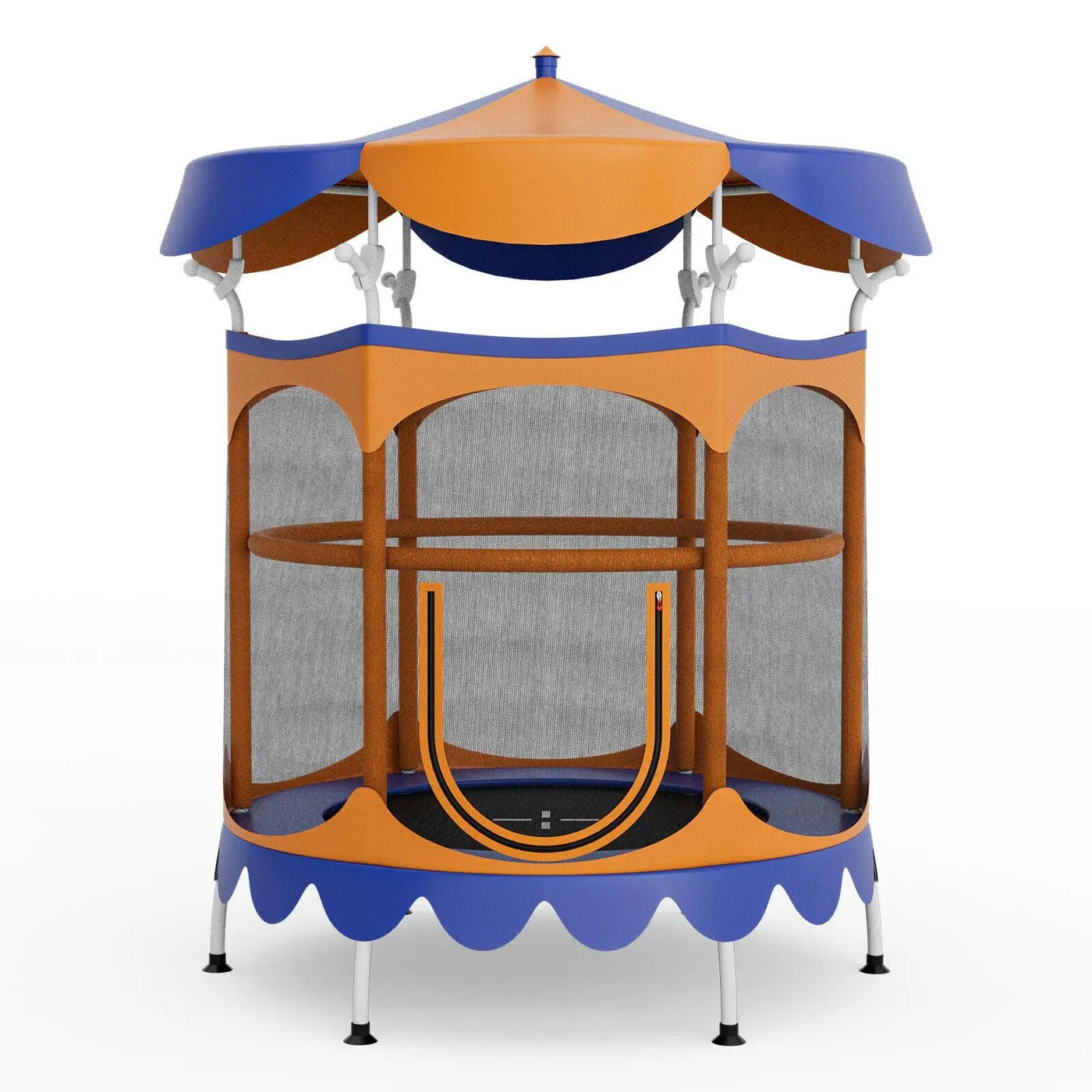 64 Inch Kids Trampoline with Detachable Canopy and Safety Enclosure Net by DirectDeals