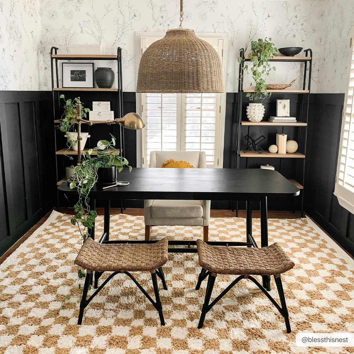 Kieu Mustard & Ivory Checkered Area Rug by Boutique Rugs