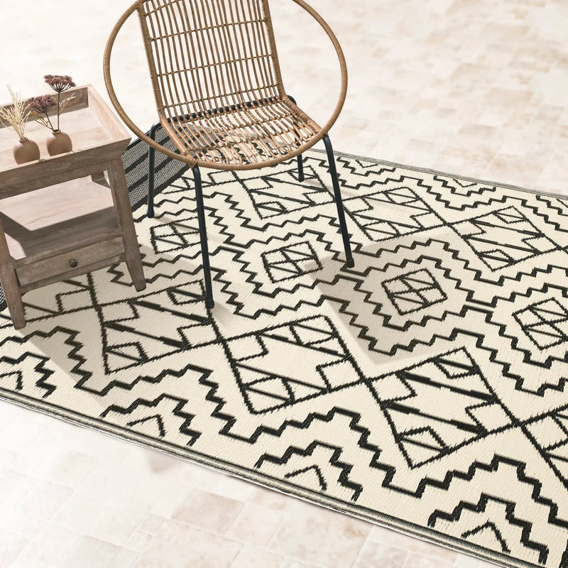 Kilimanjaro - Black Outdoor Rug for Patio FINAL SALE by Fab Habitat
